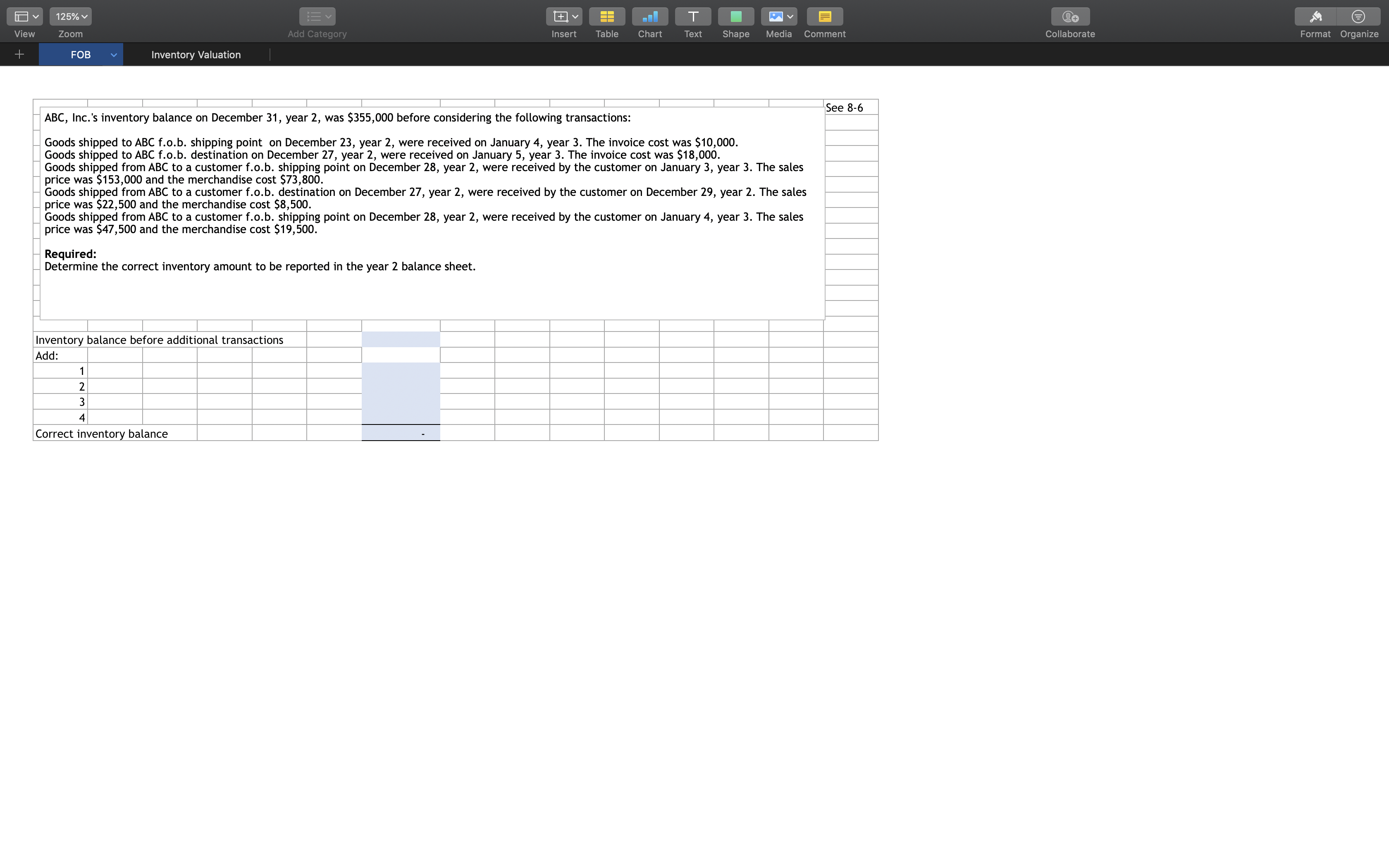 125% T View Zoom Add Category Insert Table Chart Text Shape
