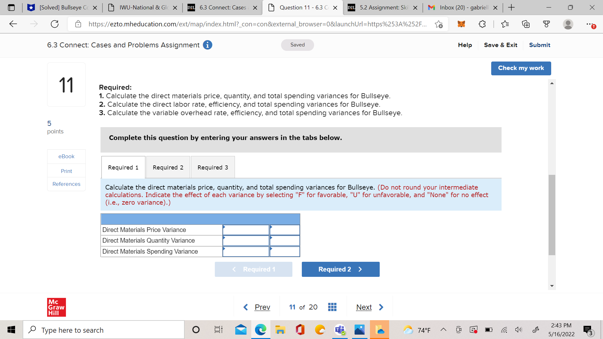 | {'5 '5\" . \"h 6.3 Connect: Cases and Problems Assignment 0