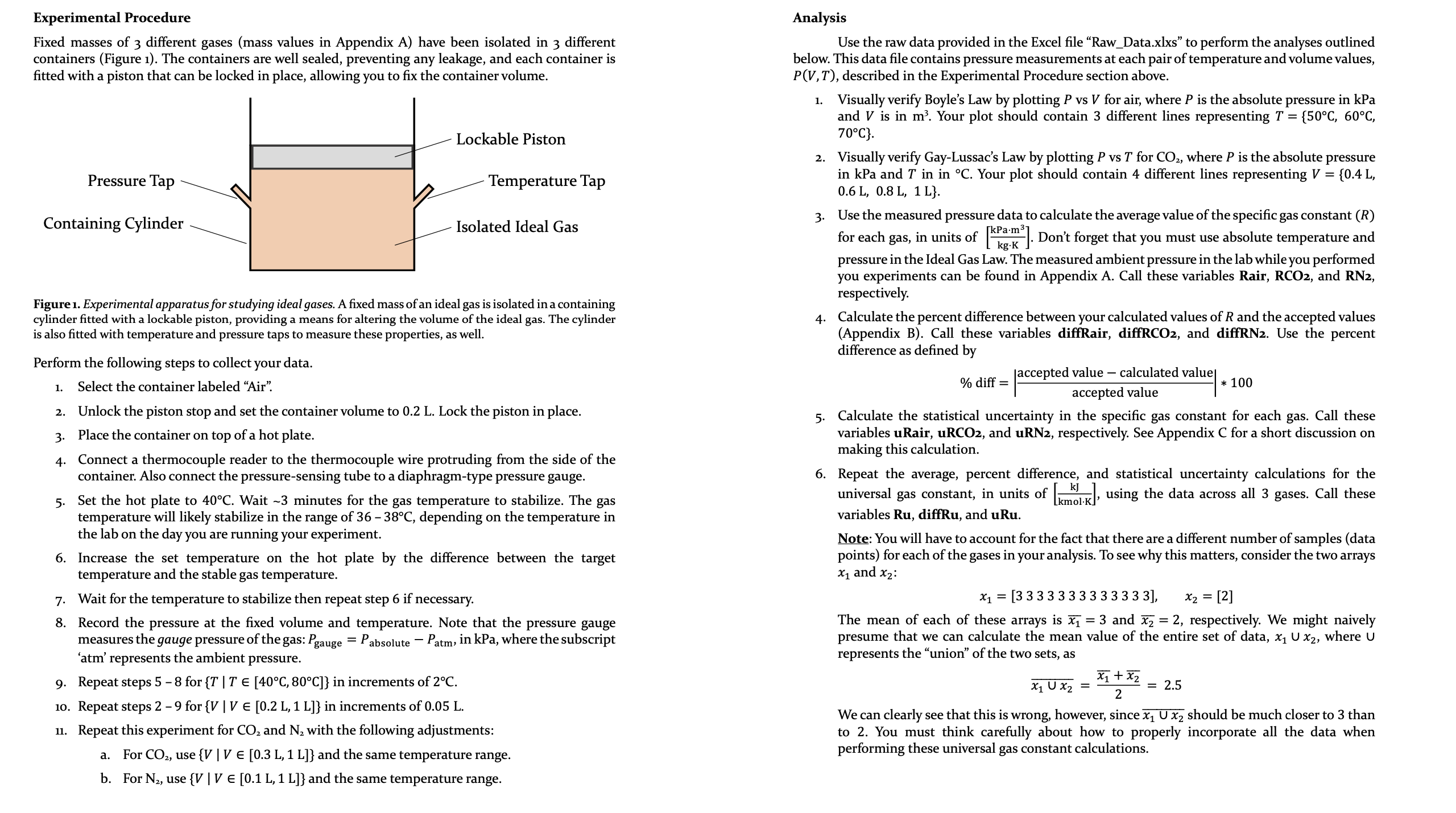 for Boyle's Law 11 Y = data_air( [6 11 16], [2:18]); %Selecting