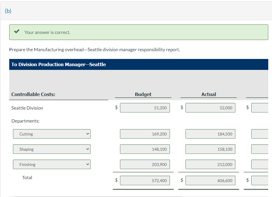 report. To Vice President-Production Controllable Costs: Budget Actual V-P Production $ $