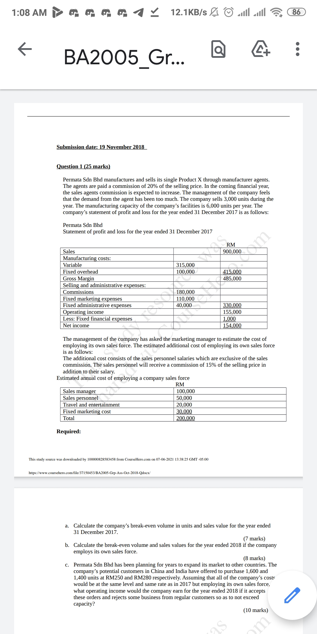 i like to know about its number a and b answer and