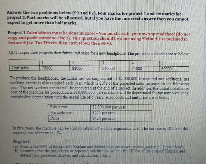 need this answer asap Answer the two problems below (P1 and P2).