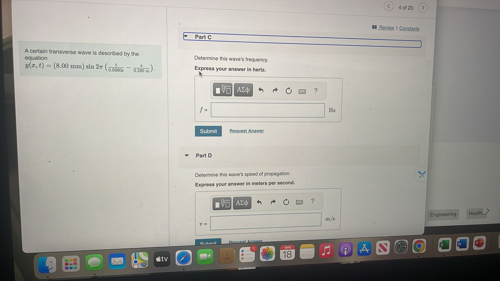  - Acertain transverse wave is described by the >: 'equation g\"