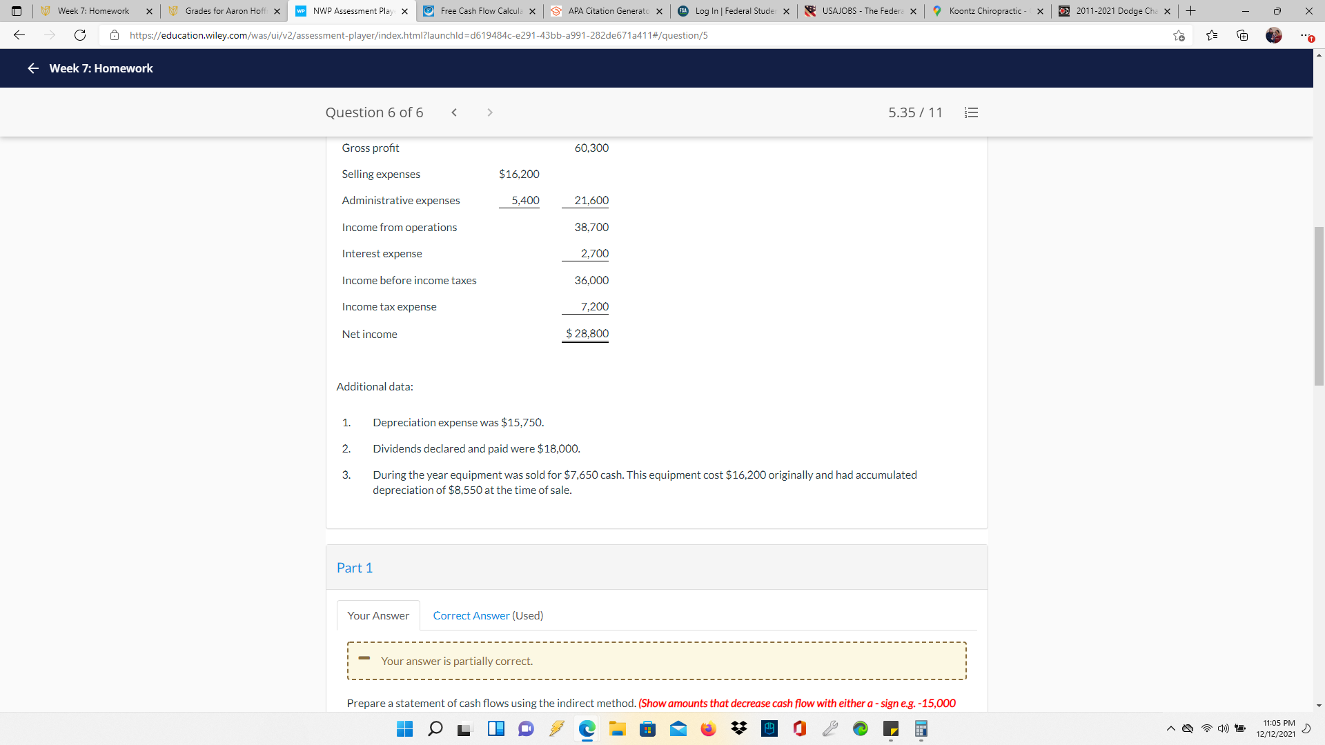 NWP Assessment Play X Free Cash Flow Calcula X APA Citation Generato