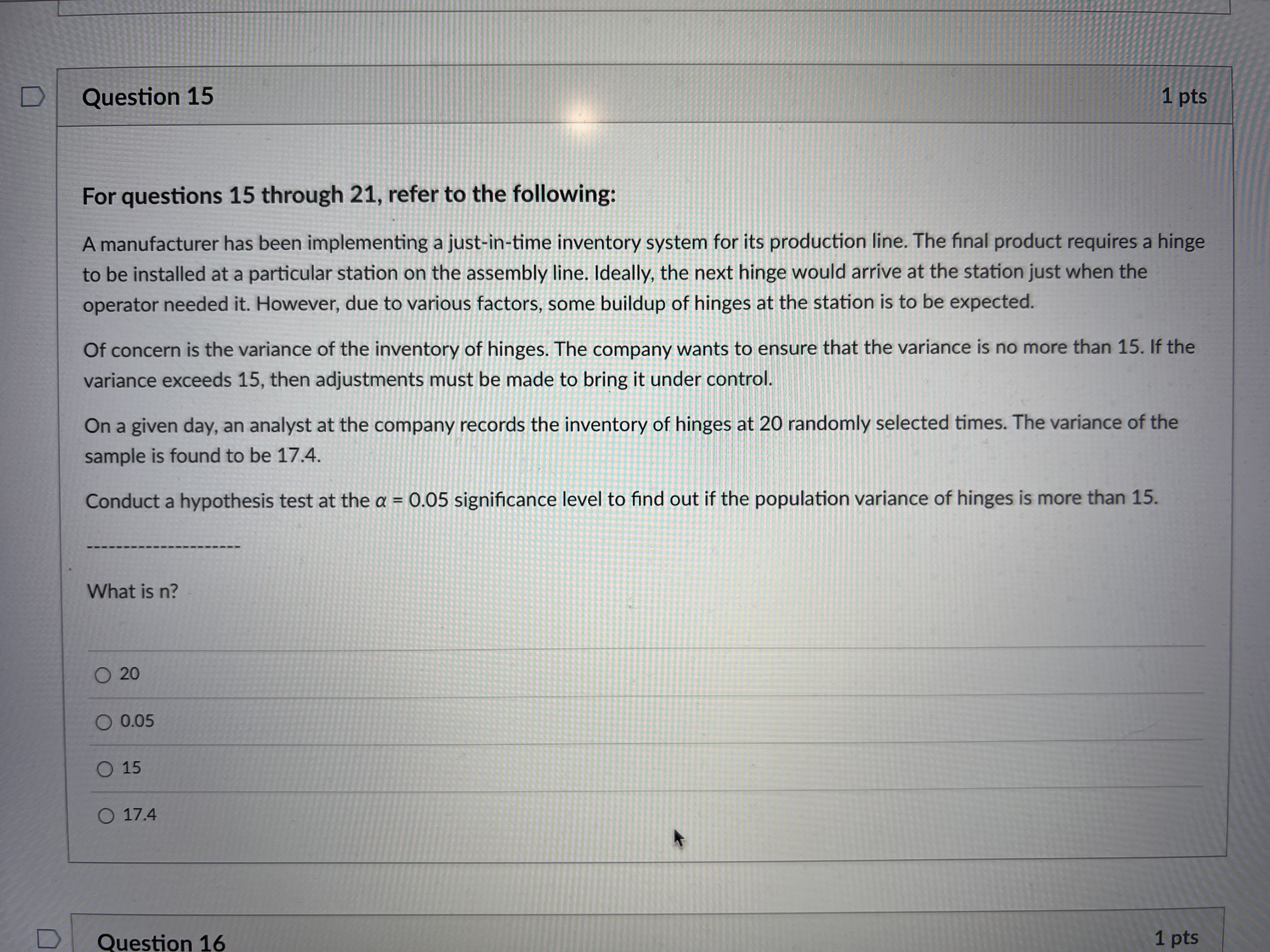 and that is higher than 15 (which is the maximum allowed), can