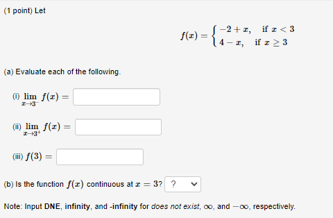 F(@)= -I- 9. F(3)= -6 The graph of y = F(I).(1 point)