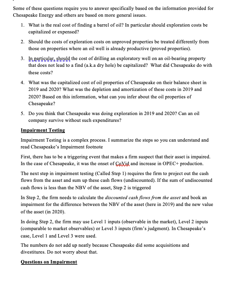 Some of these questions require you to answer specically based on