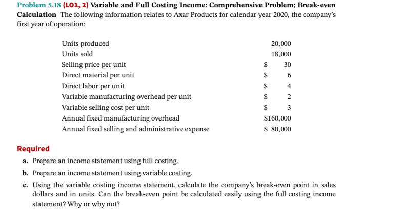 Probleln 5.13 \"01, 2} Variable and Full Coating Income: Comprehensive Emblem;