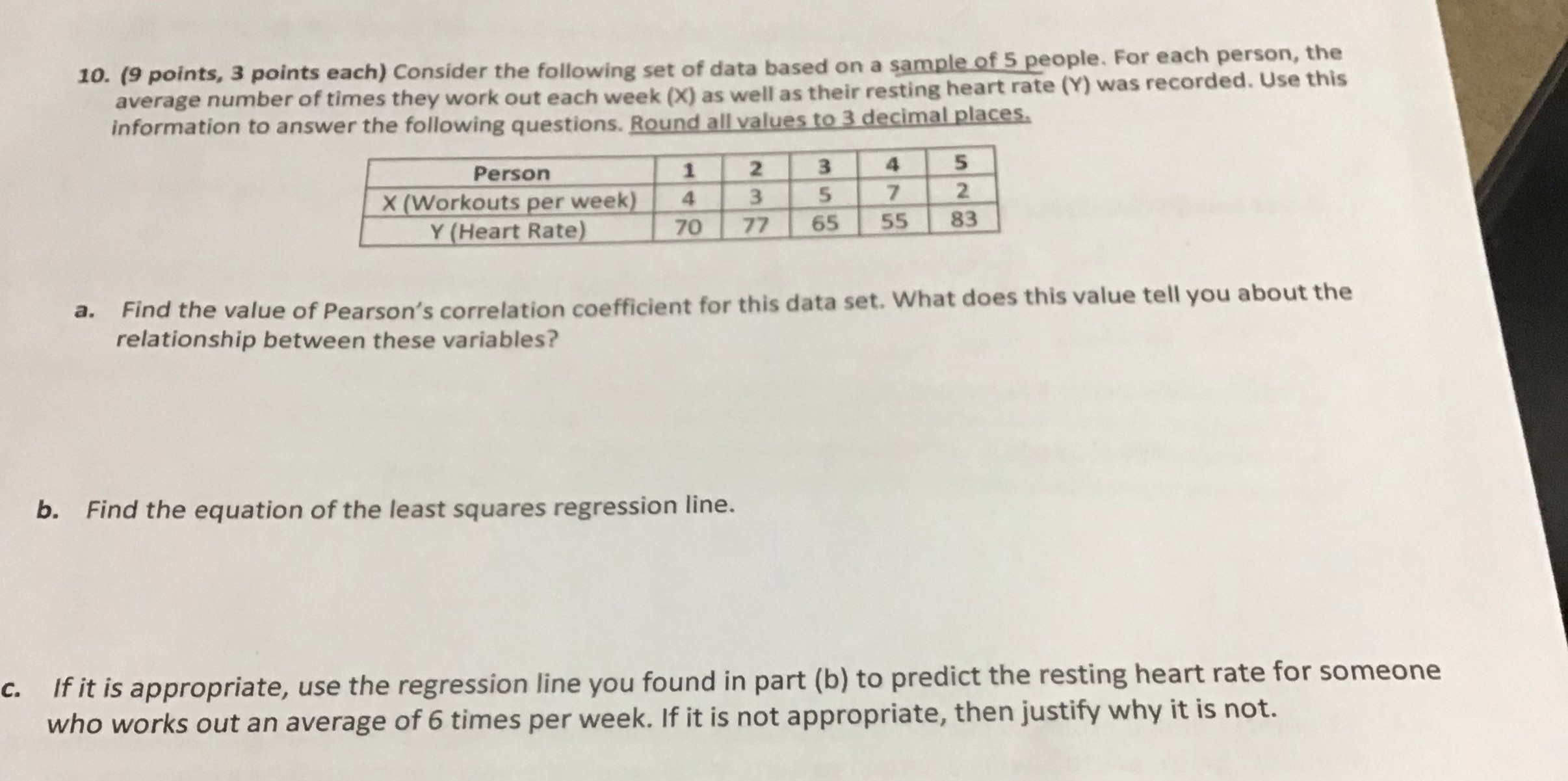 10. (9 points, 3 points each) Consider the following set of
