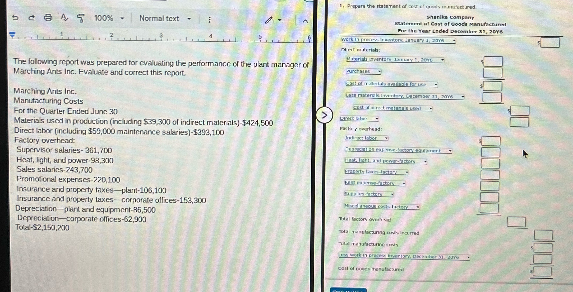 Can someone please help me with #1 and prepare an income statement