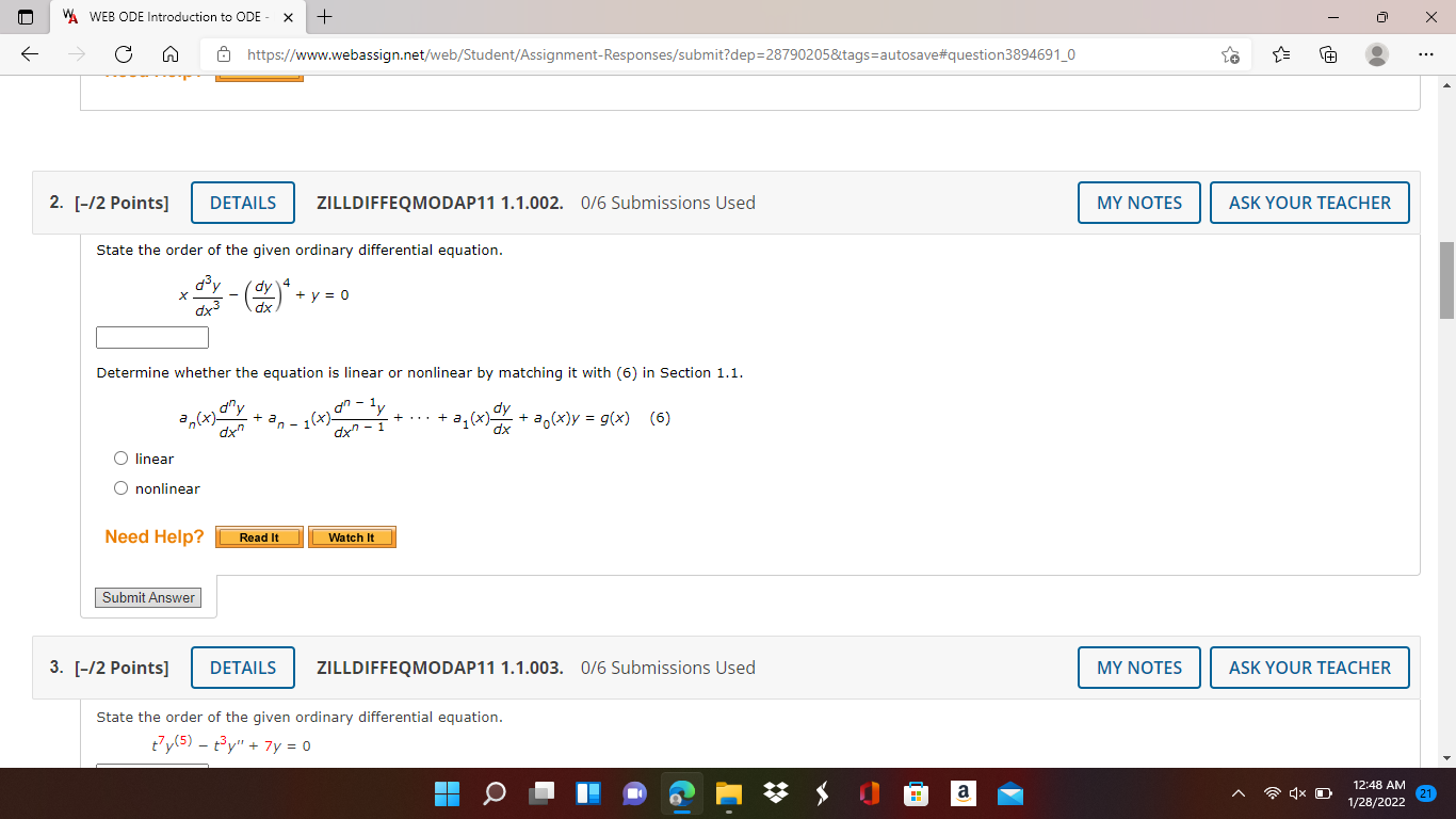  VA WEB ODE Introduction to ODE - X + X ->