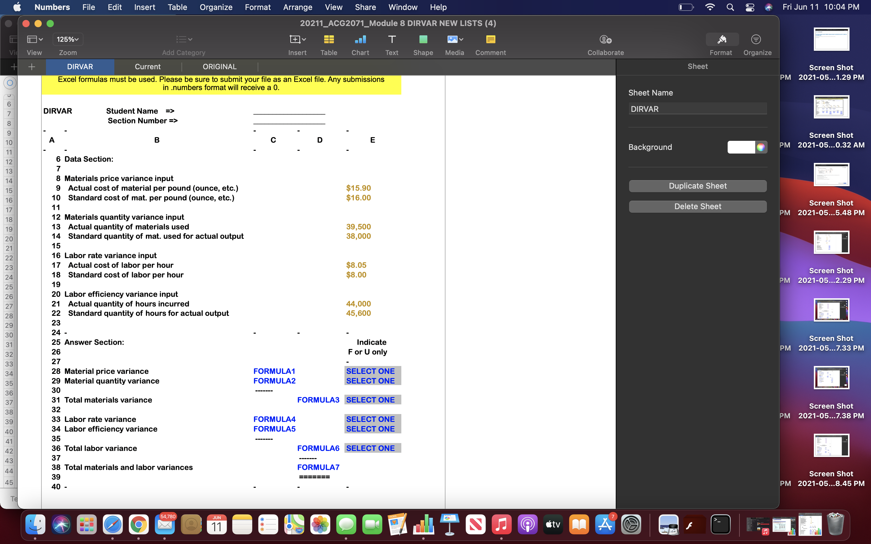 How do I figure out the colored formulas? Numbers File Edit Insert