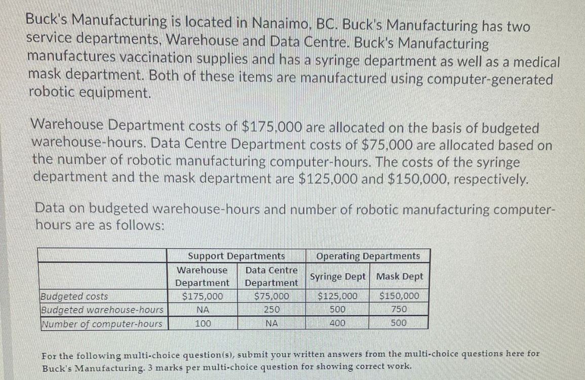service department with the highest percentage of interdepartmental support servtce is allocated
