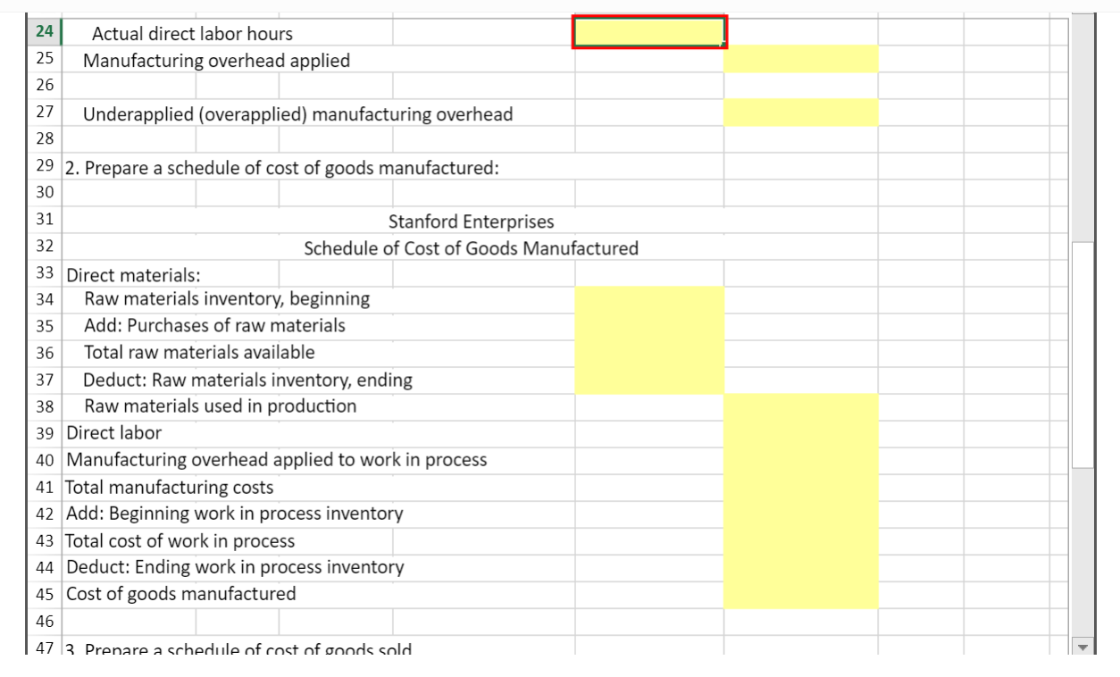 uses job-order costing. 2 The allocation base for overhead is direct labor