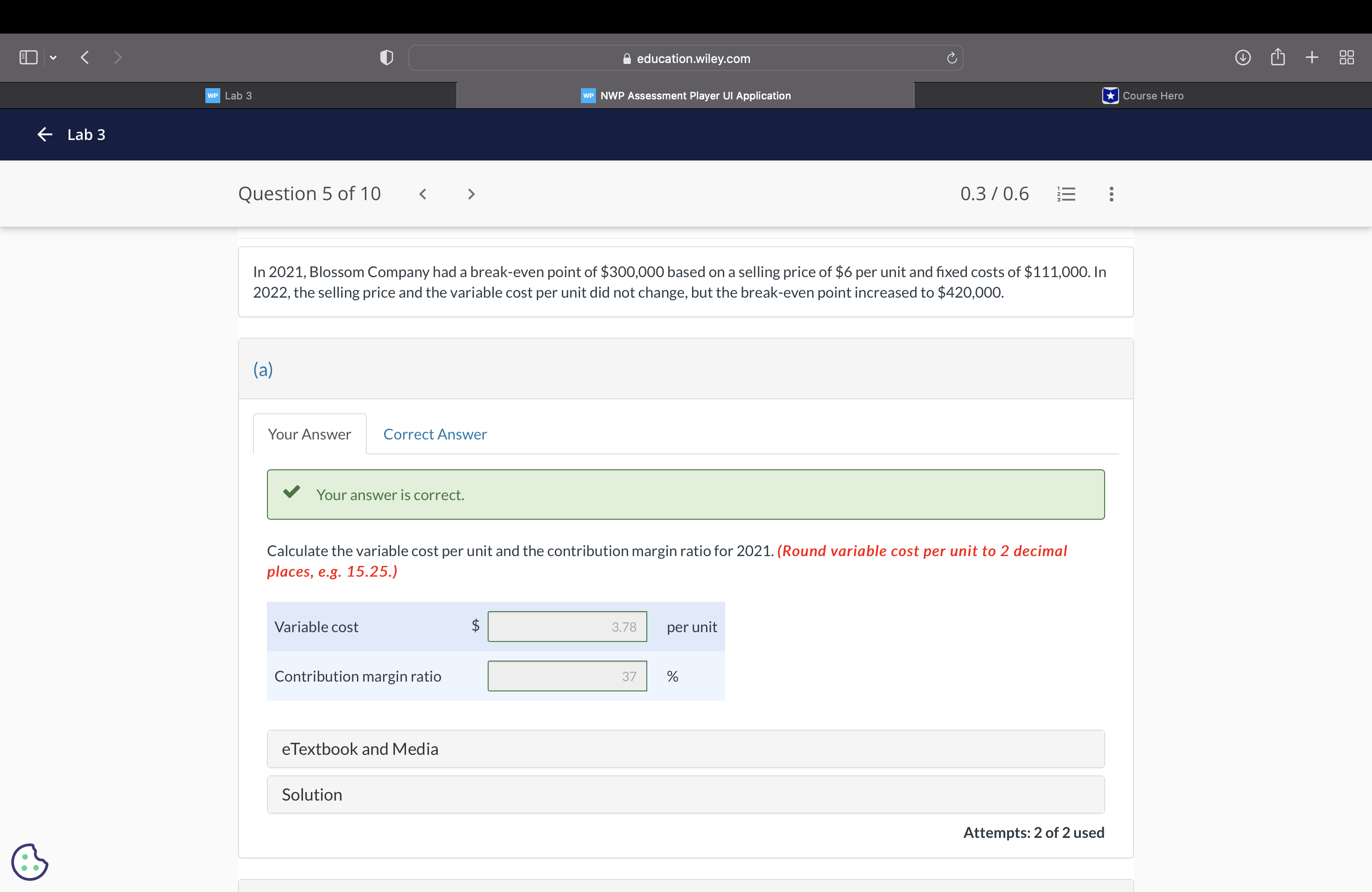  educationmiley'com I NWP Assessment Player Ul Application Course Hem Question50f10 0.3/0.6