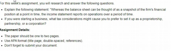  For this week's assignment, you will research and answer the following