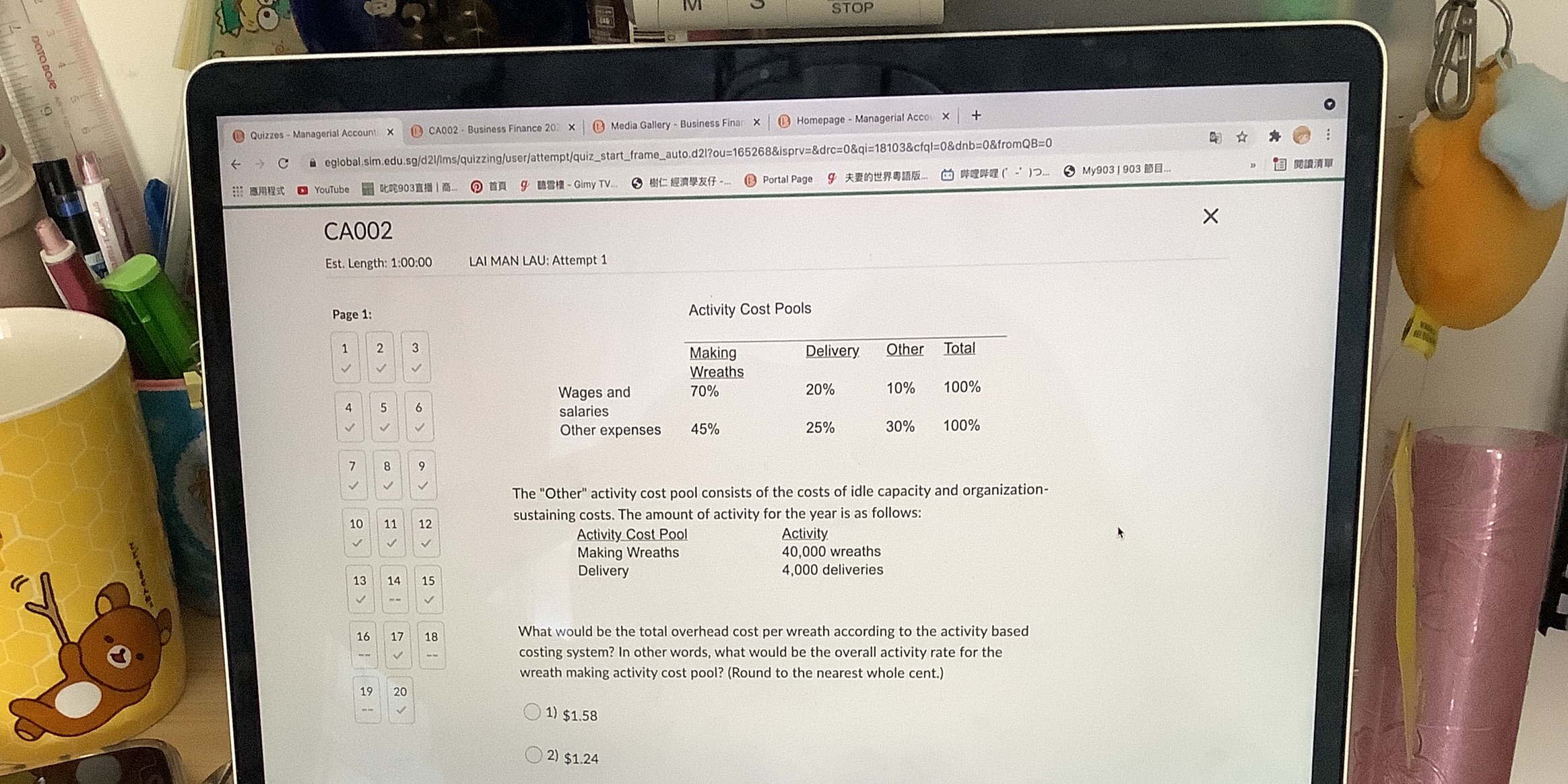 'LA' Attempt 1 Activity Cost Pools _________________ Making MM (like: ma!
