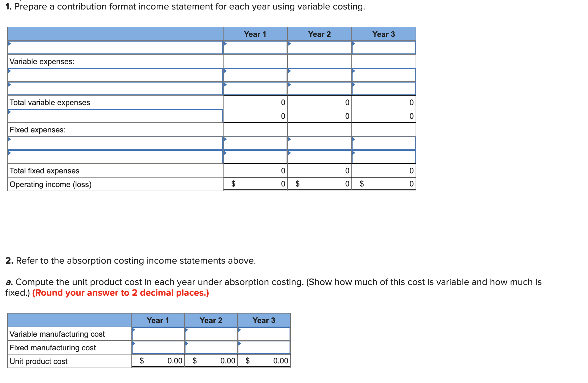 a unique electronic part. Operating results for the rst three years of