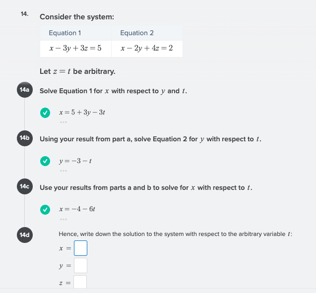 on paper. 9. Consider the following system of three equations: x +