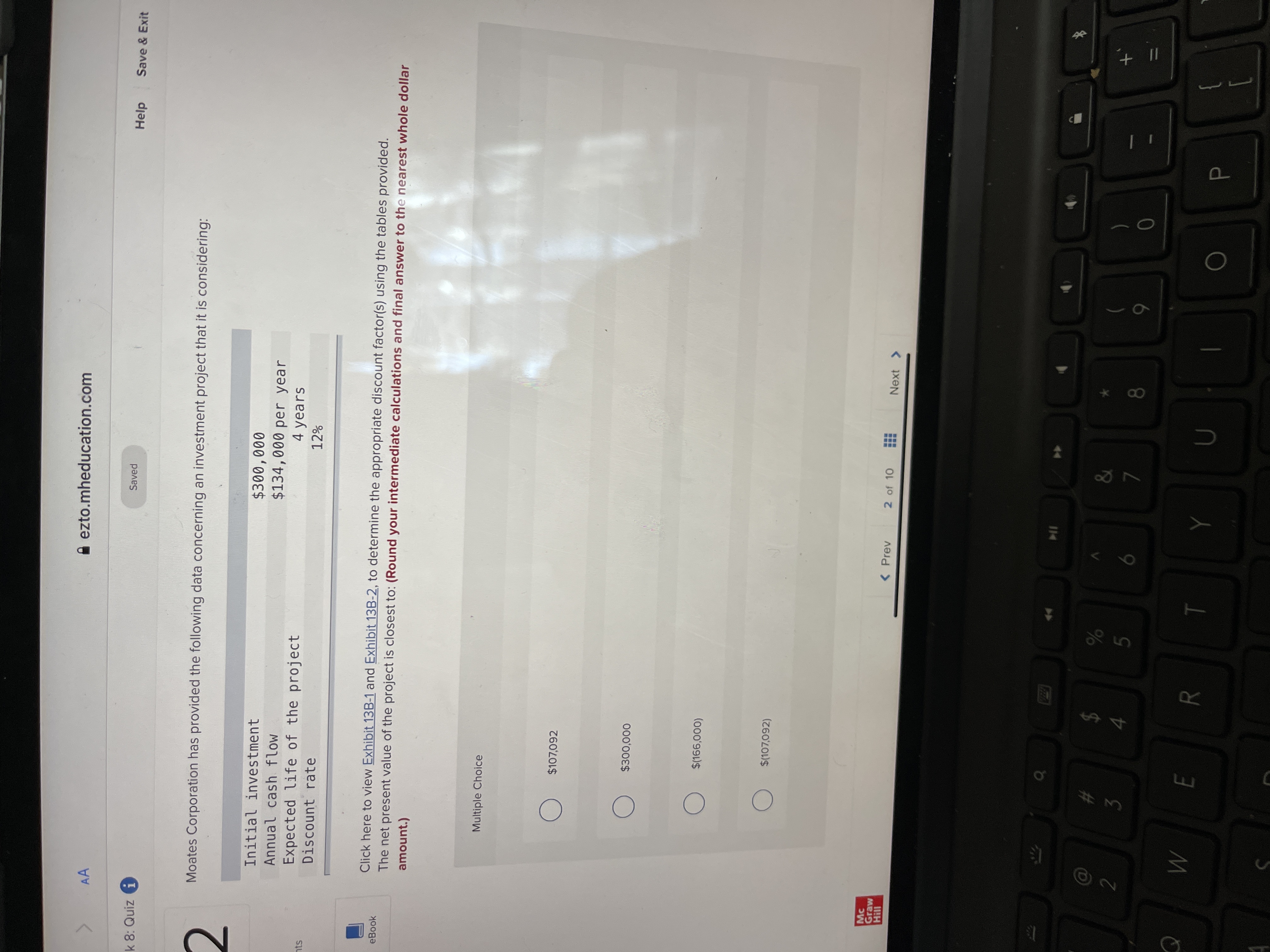 AA ezto.mheducation.com k 8: Quiz i Saved Help Save & Exit