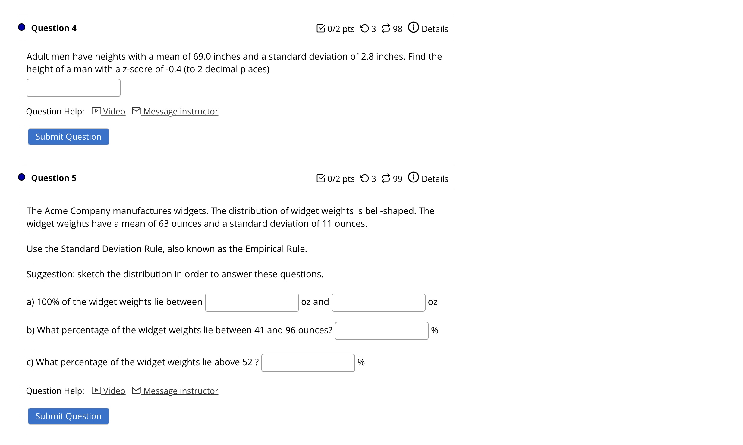 left of .75? Answer: D Question Help: E Message instructor Submit Question