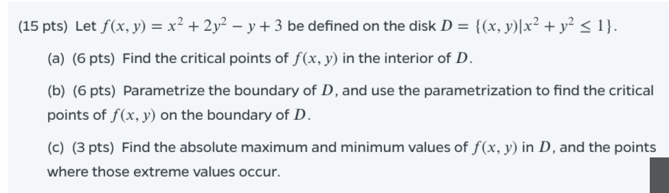  (15 pts) Let f(x, y) = x2 + 2y- - y