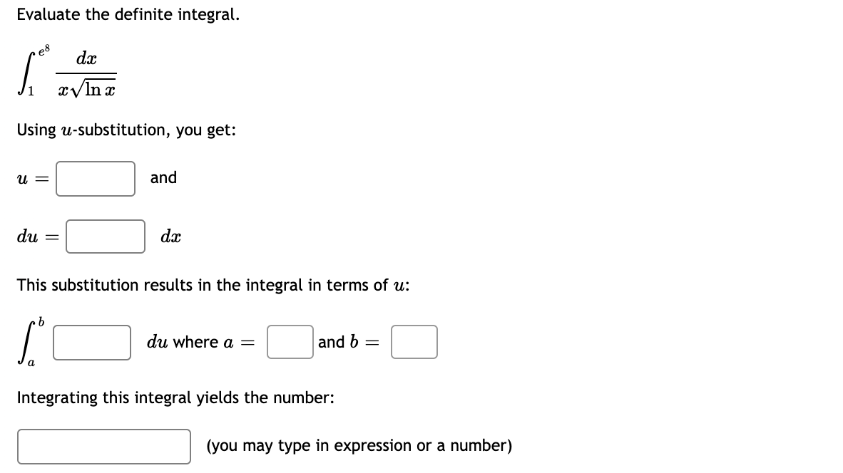 or a number) Evaluate the definite integral. 28 dx xvin x Using