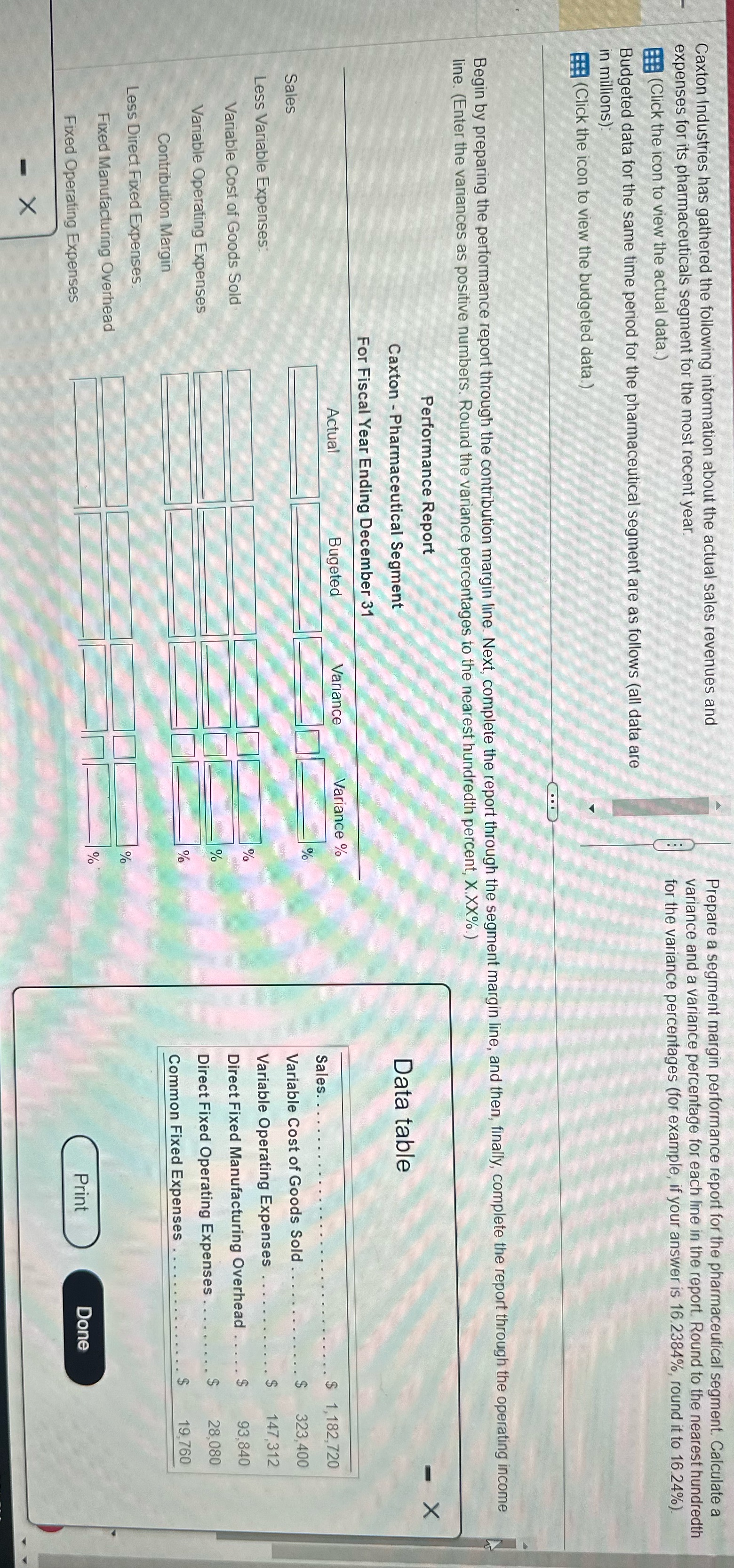 Answer the question below There are another Data table:Budgeted sales in units