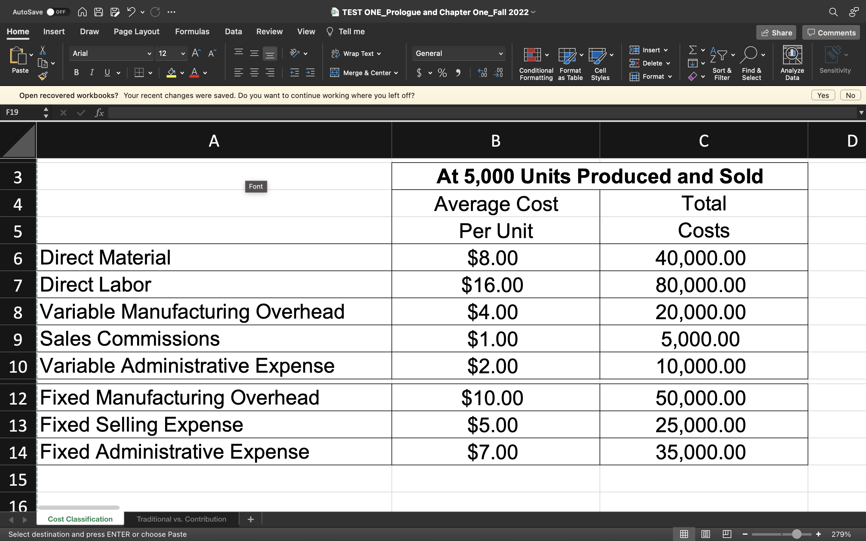  AutoSave OFF A AFSC ... TEST ONE_Prologue and Chapter One_Fall 2022