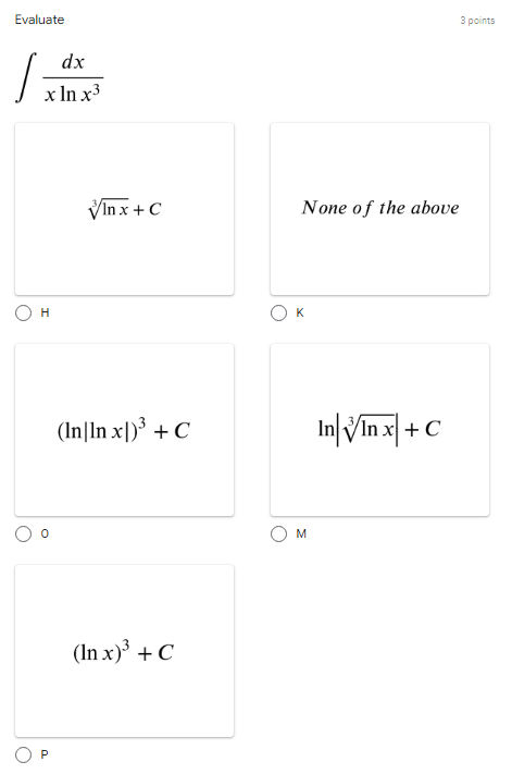 In x cos In x arcsec + C - arcsin 2 +