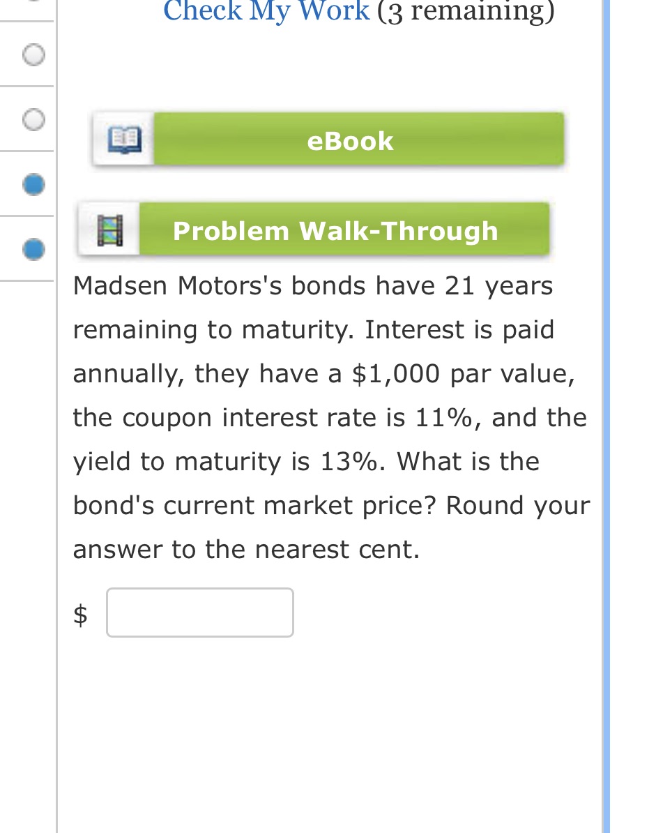  0?. 0:03 Check My Work (3 remaining) eBook a Problem Walk-Through