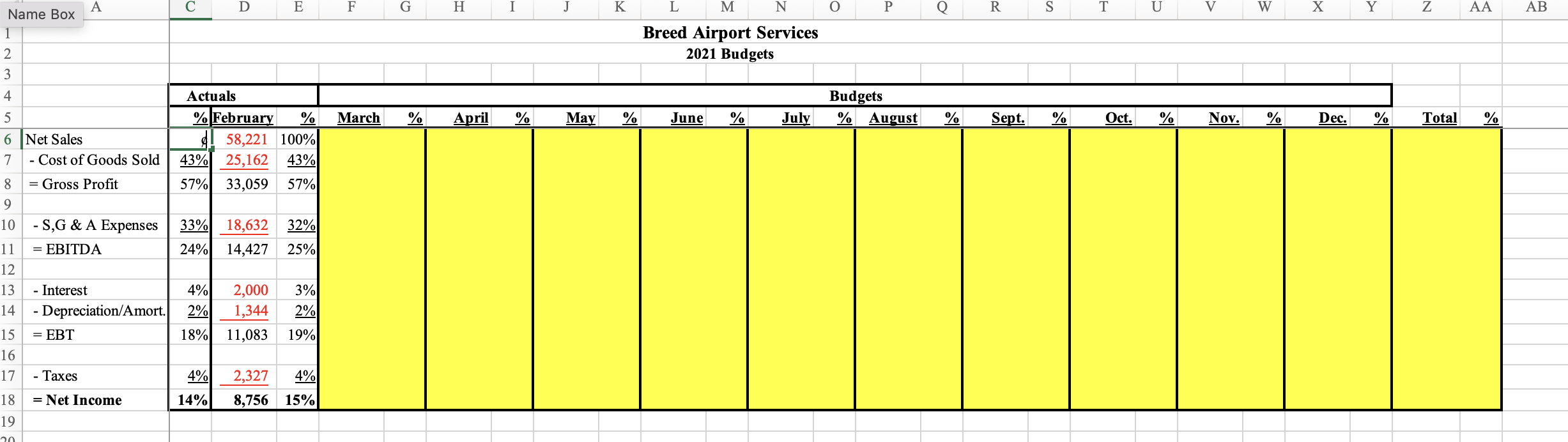 Please include formulas. Thank you!!! A C D E F G H