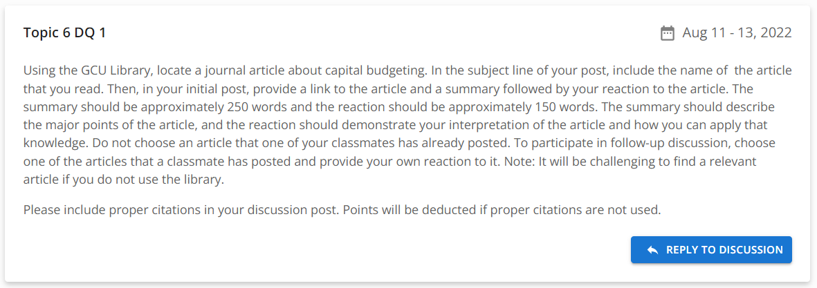  Topic 6 DQ1 E Aug 11 - 13, 2022 Using the