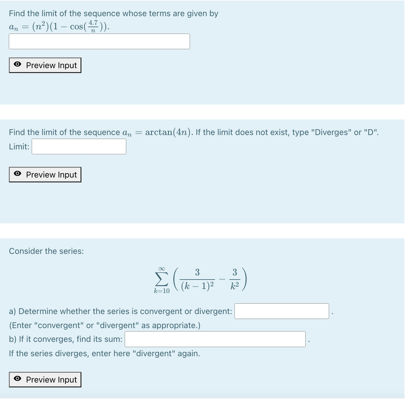 Find the limit of the sequence whose terms are given by