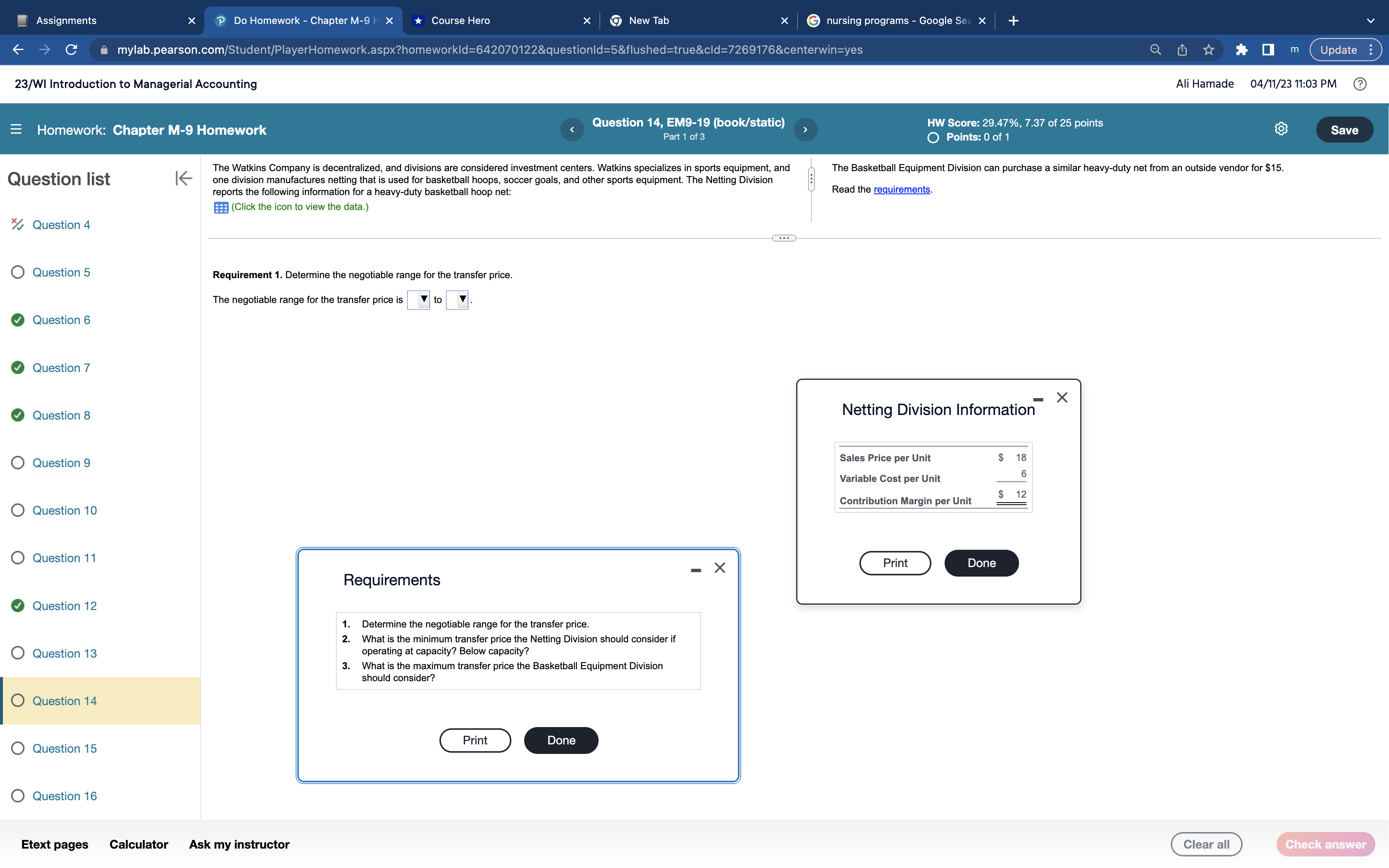  Assignments X P Do Homework - Chapter M-9 > Course Hero