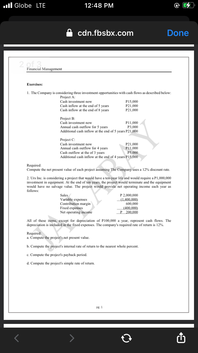 Financial Management 3. Mik, Inc., is considering the purchase of a machine