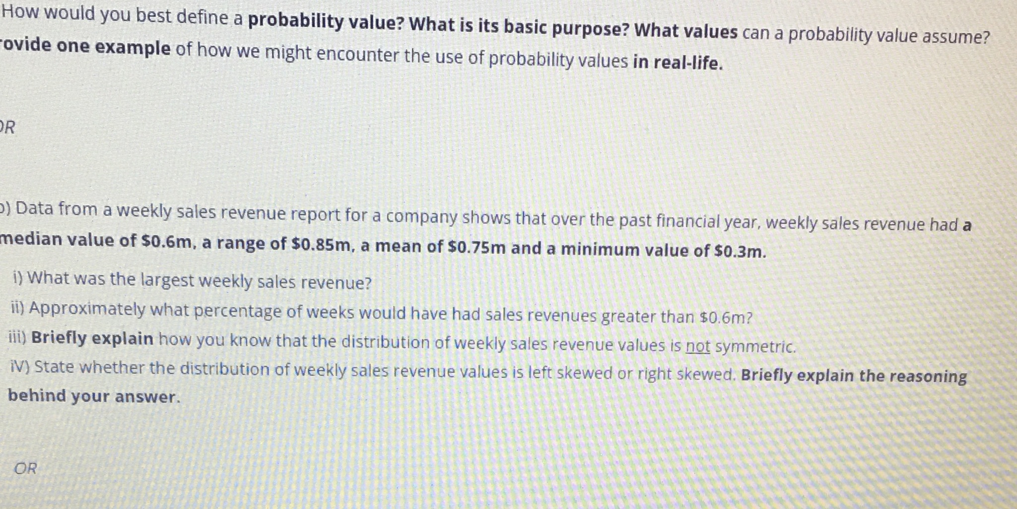 How would you best define a probability value? What is its