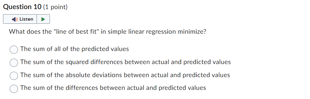  Question 10 [1 point) :13) Listen u What does the "line