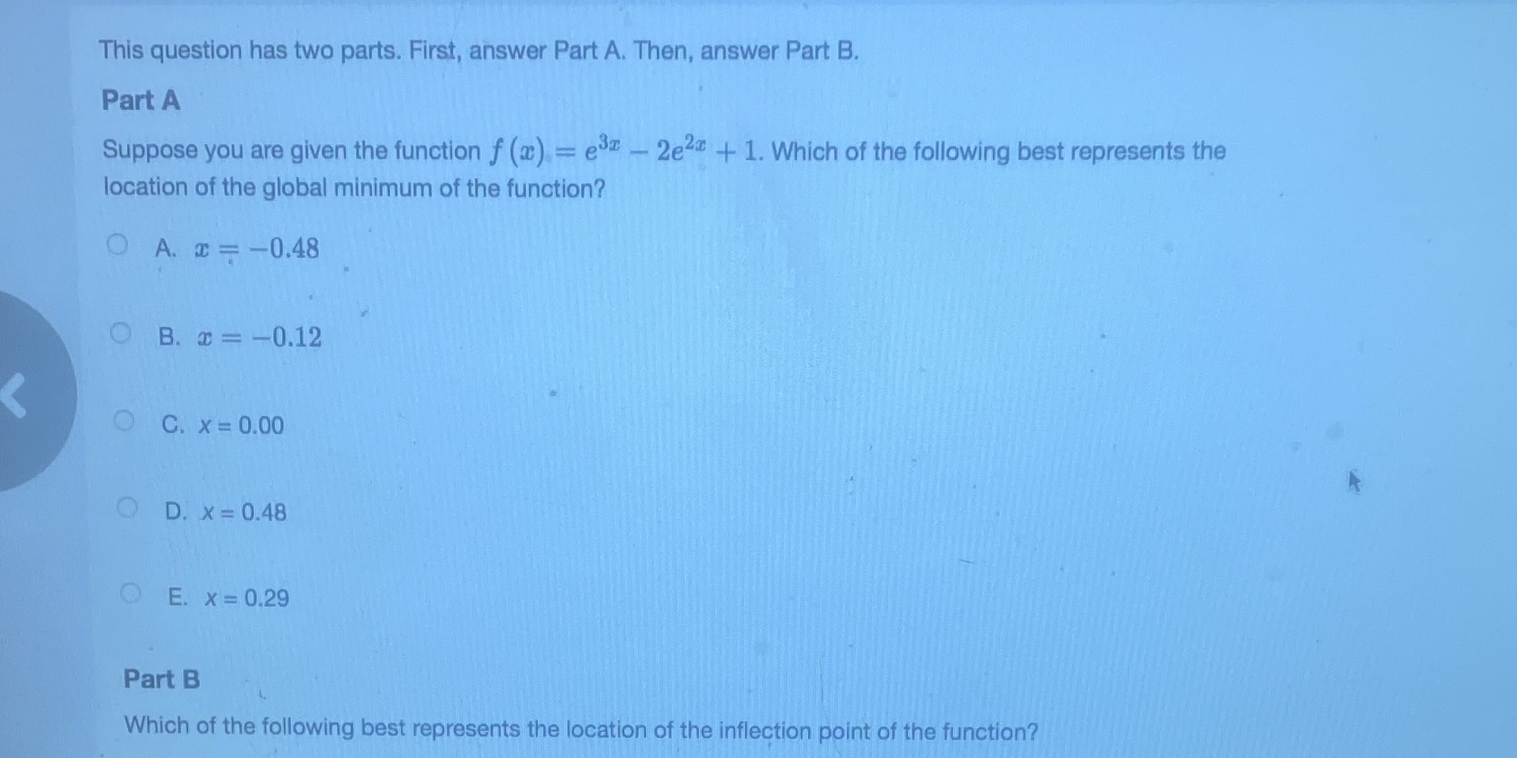  This question has two parts. First, answer Part A. Then, answer