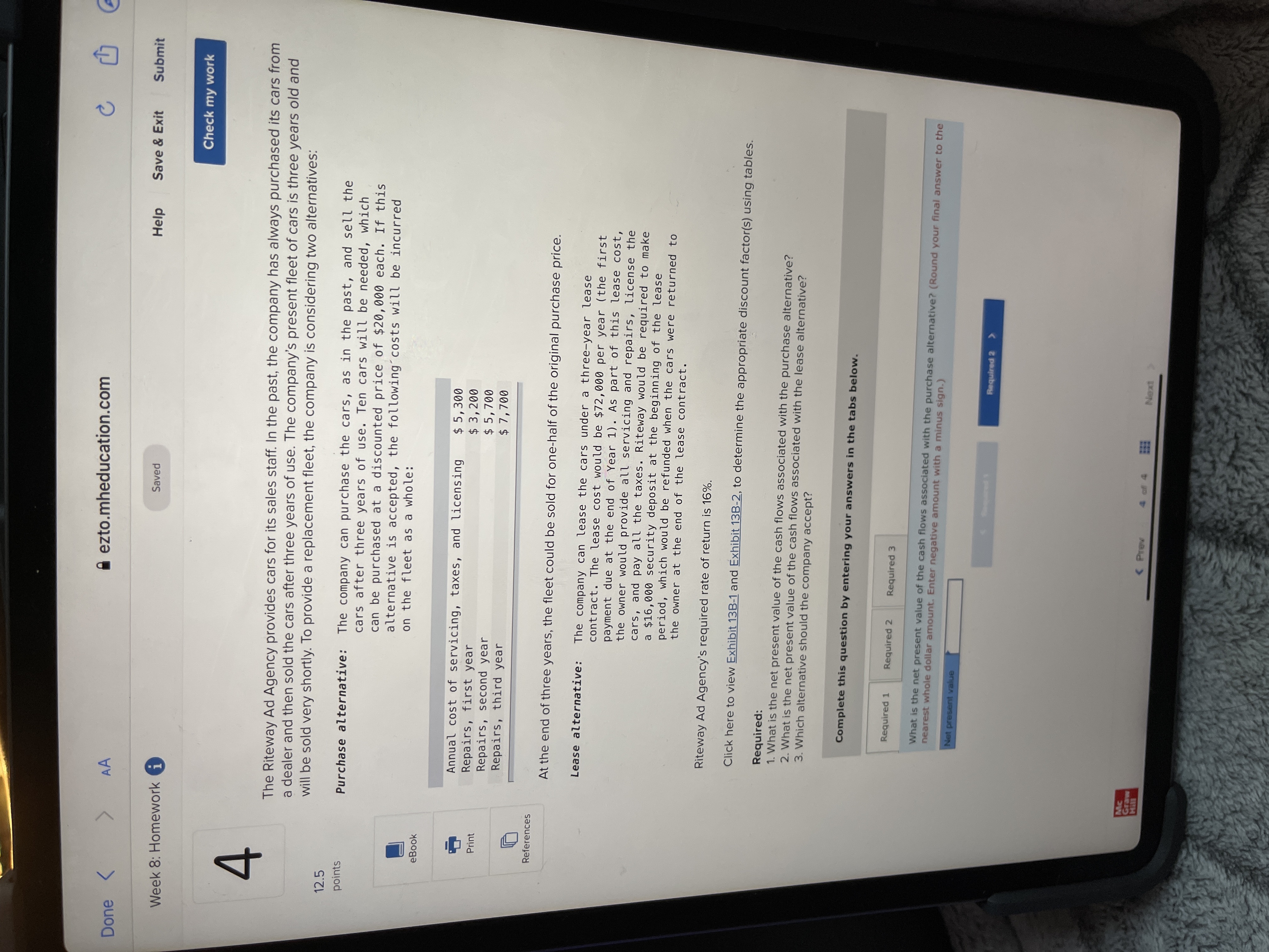 A ezto.mheducation.com C Done AA Help Week 8: Homework i Saved