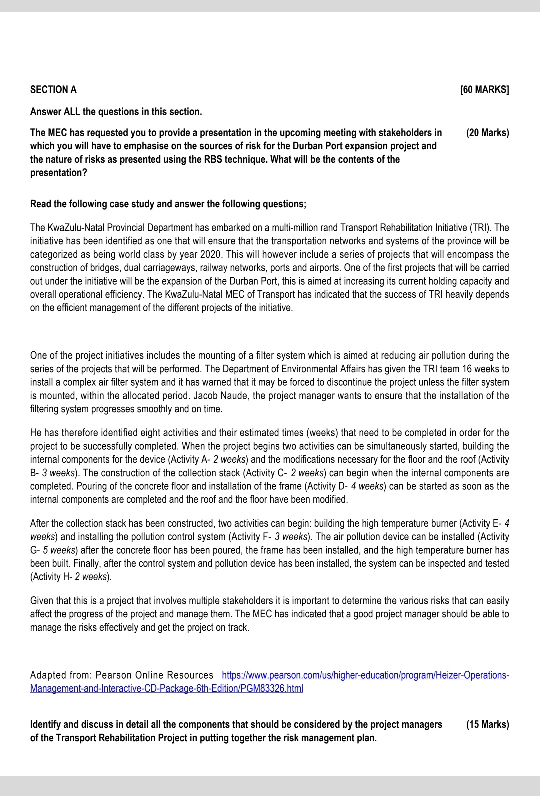  SECTION A [60 MARKS] Answer ALL the questions in this section.