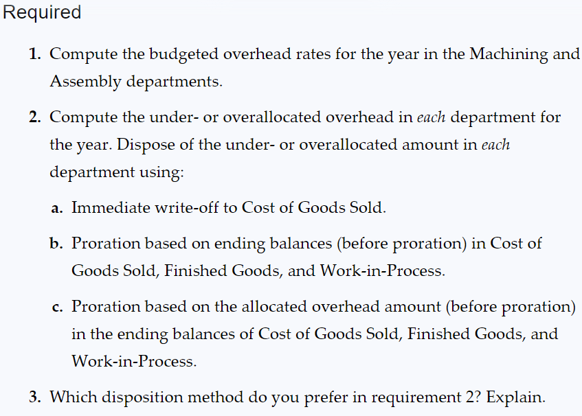 for the semiconductor industry Glavine uses two manufacturing overhead cost poolsone for
