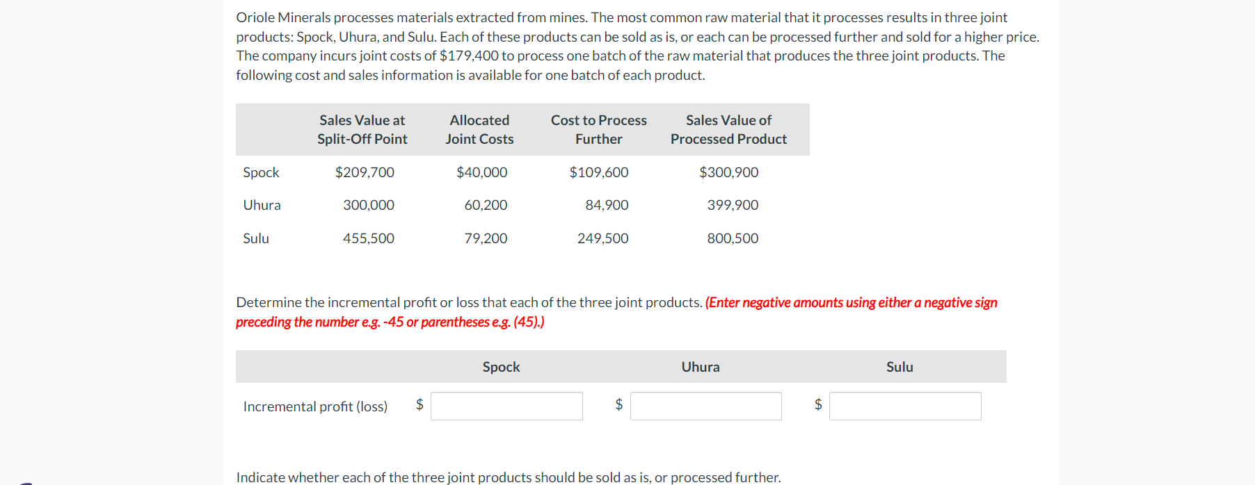  Oriole Minerals processes materials extracted from mines. The most common raw