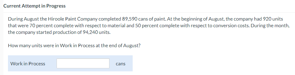How many units were in Work in Process at the end of