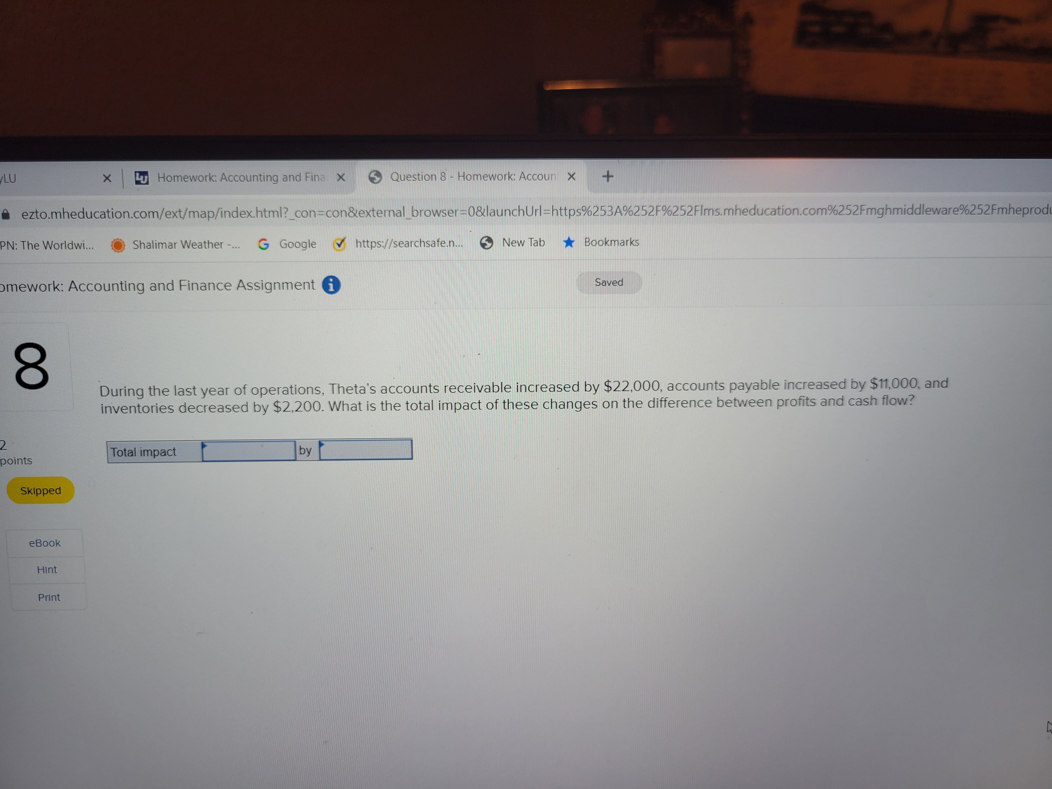 Please review and answer the below question LU X Lu Homework: Accounting