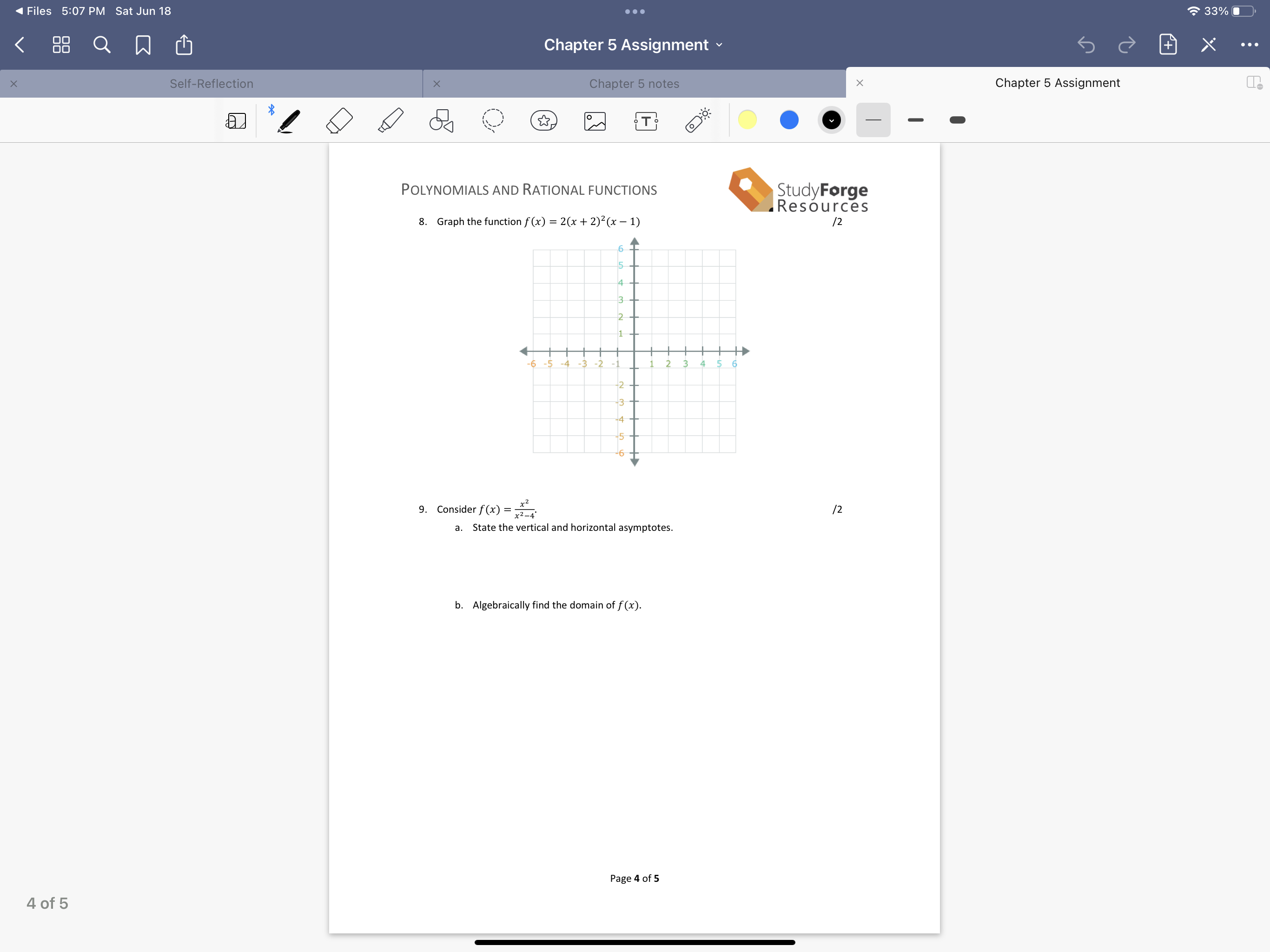 RATIONAL FUNCTIONS Name: 00 /30 StudyForge Resources Please answer all questions. Remember