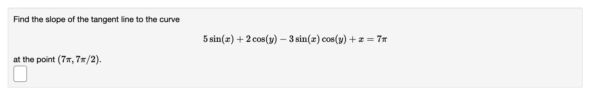 the curve defined by 2wy5 + 9mg = 22 at the point
