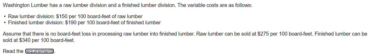 form? Show your calculations. 2. Assume that internal transfers are made at