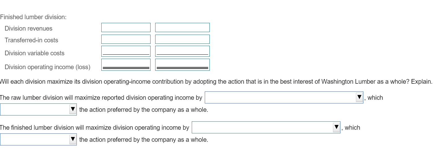 adopting the action that is in the best interest of Washington Lumber