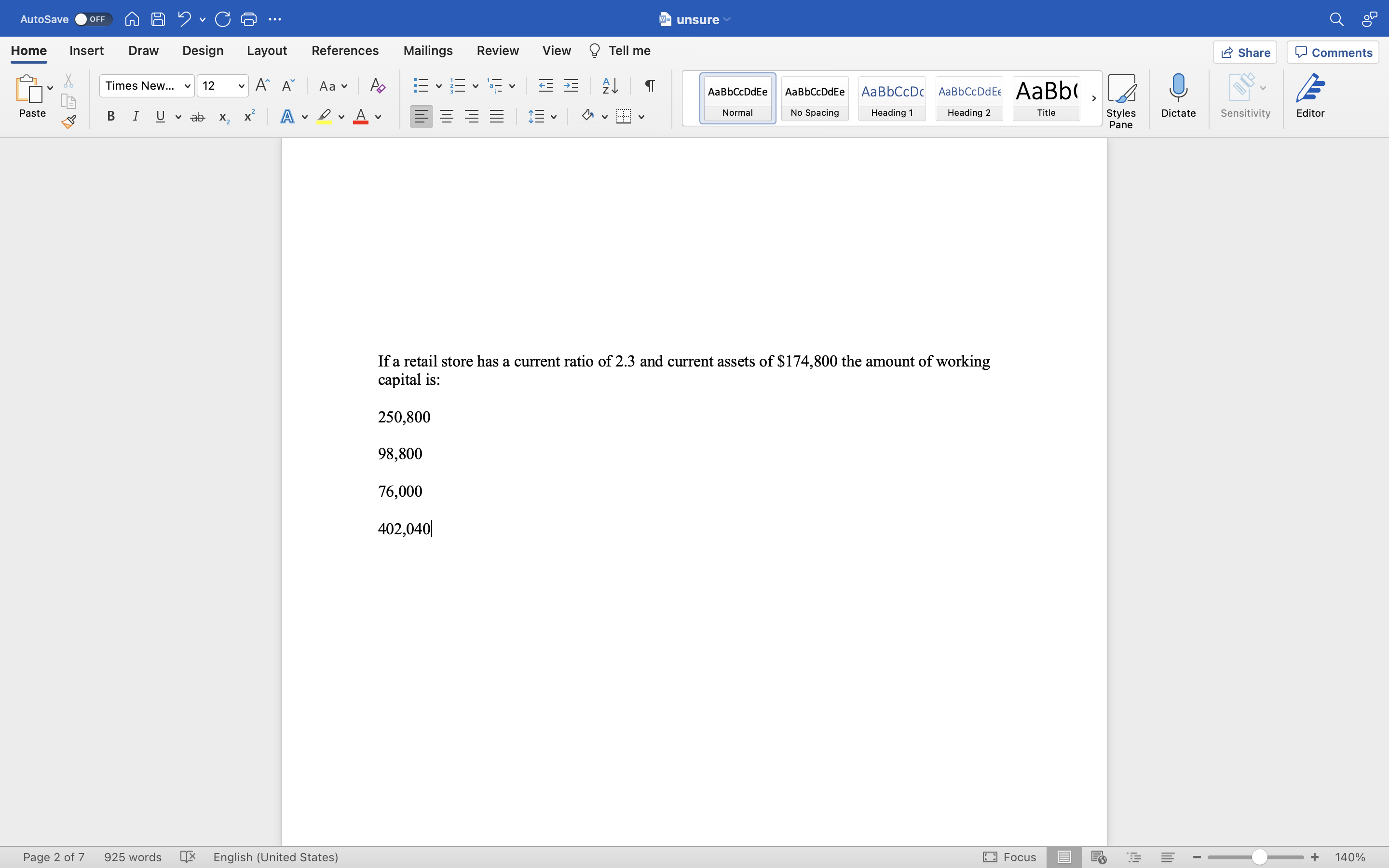 AutoSave OFF A A ? . CG ... w unsure Home